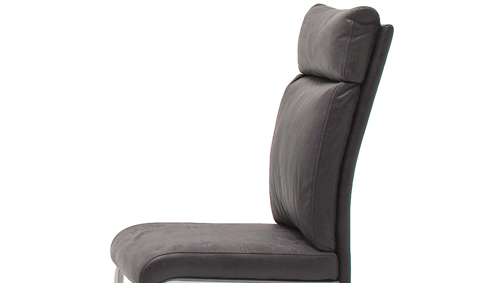 Schwingstuhl Mca furniture aus Kunstfaser in Grau Schwingstuhl Pia als Sitzmöbel graues Antiklook-Kunstleder BX & Edelstahlgestell
