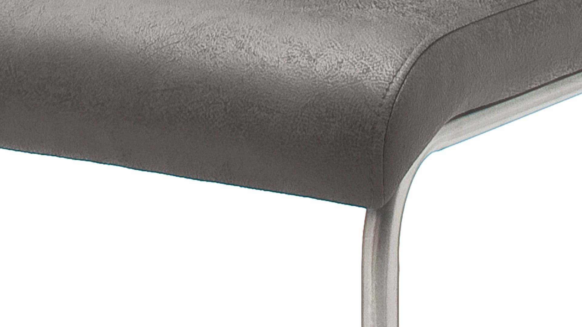 Schwingstuhl Mca furniture aus Kunstfaser in Grau Schwingstuhl Pia als Sitzmöbel graues Antiklook-Kunstleder BX & Edelstahlgestell