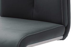 Schwingstuhl Mca furniture aus Kunstfaser in Schwarz Schwingstuhl bzw. Freischwinger Paulo II schwarzes Kunstleder 10SX & Edelstahl