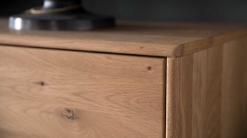 Highboard Mca furniture aus Holz in Holzfarben Wohnprogramm Portland - Highboard Asteiche bianco & Anthrazit – zwei Türen, eine Schublade, Breite ca. 184 cm