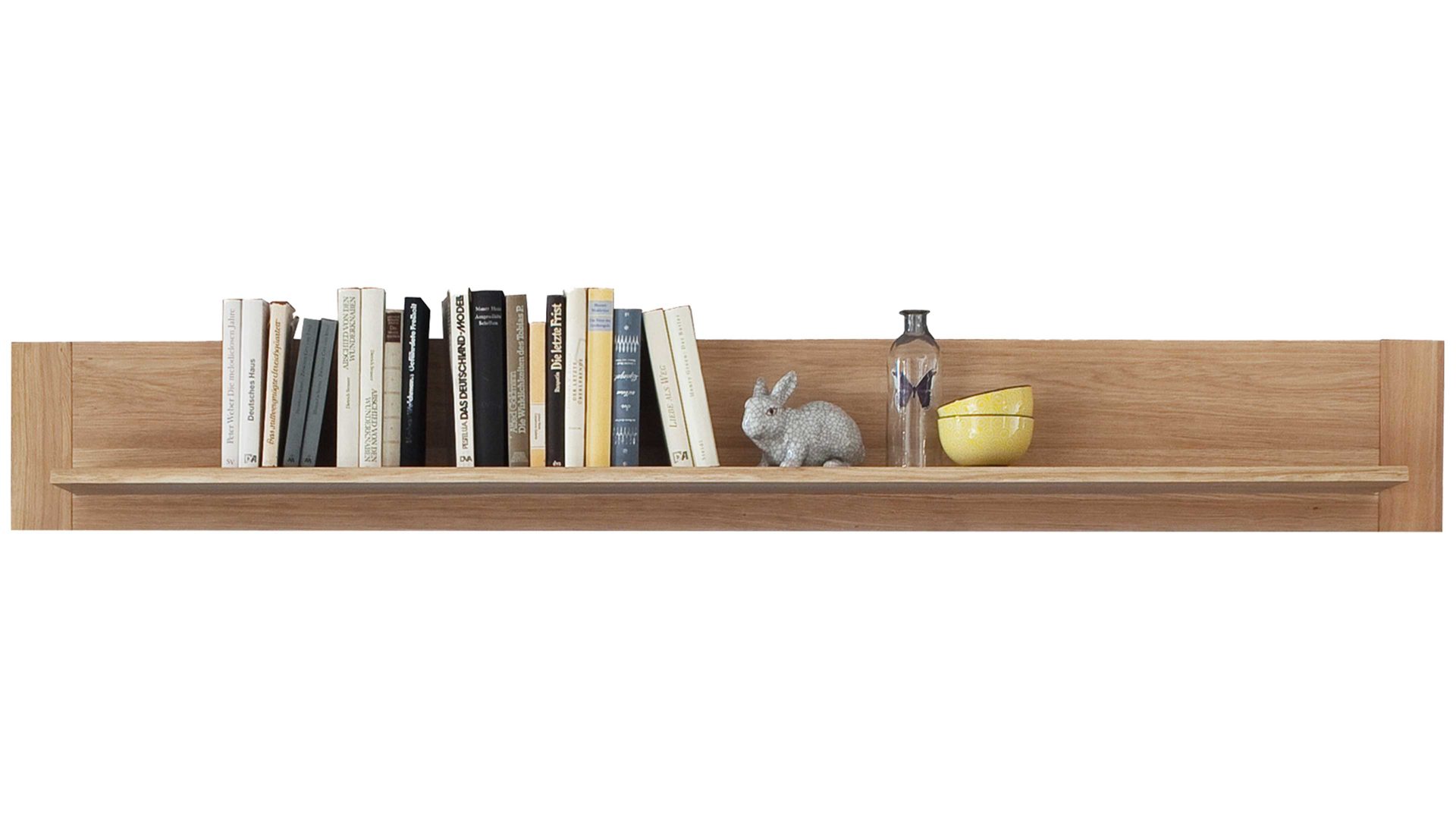 Wohnwand Mca furniture aus Holz in Holzfarben Wohnprogramm Bologna - Wohnwand W02 Eiche Bianco & Hirnholz – vierteilig, Breite ca. 320 cm