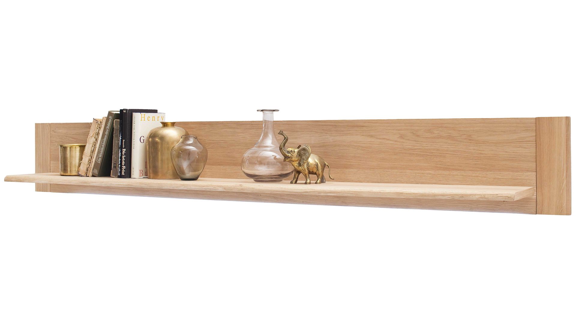 Wohnwand Mca furniture aus Holz in Holzfarben Wohnprogramm Bologna - Wohnwand W02 Eiche Bianco & Hirnholz – vierteilig, Breite ca. 320 cm