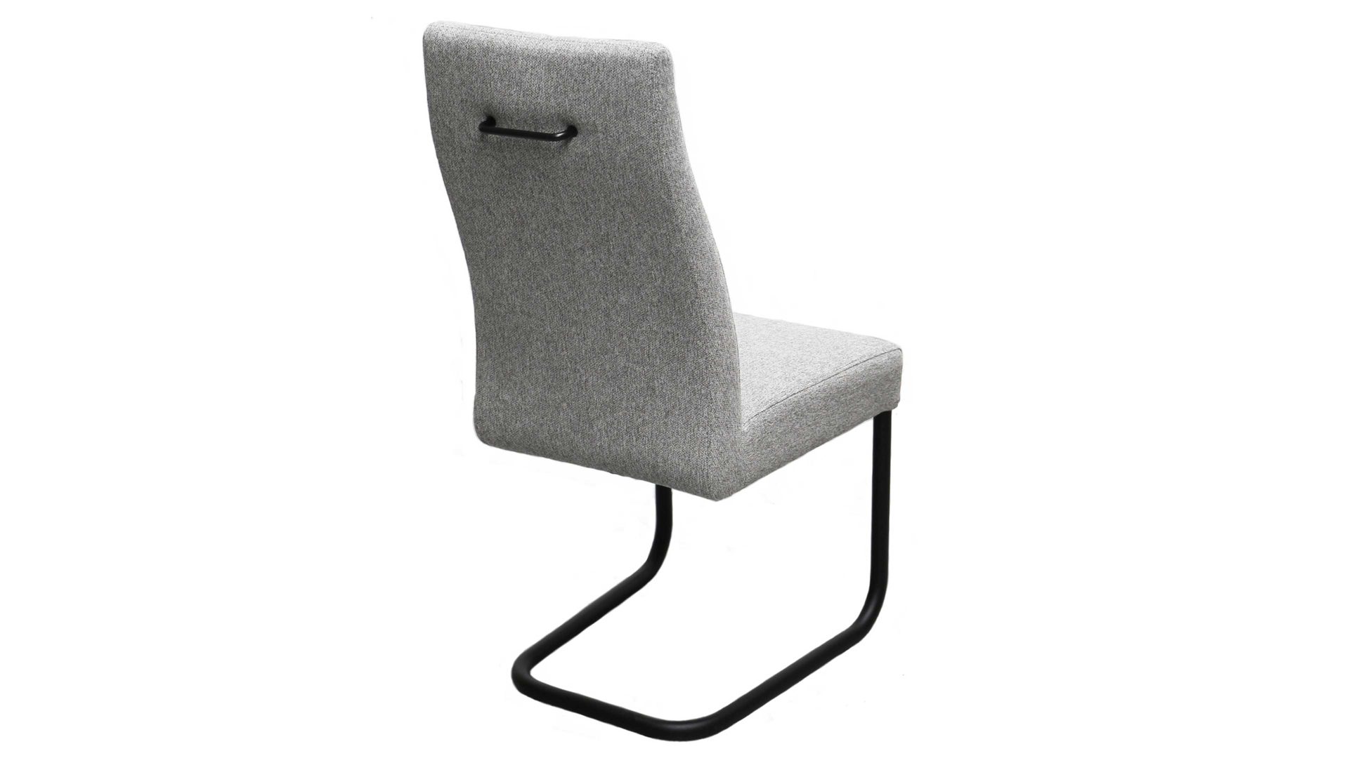 Schwingstuhl Standard furniture factory aus Kunstfaser in Hellgrau Schwingstuhl Gardone nadelstreifenfarbener Strukturstoff Mercury Pinestripe 5502