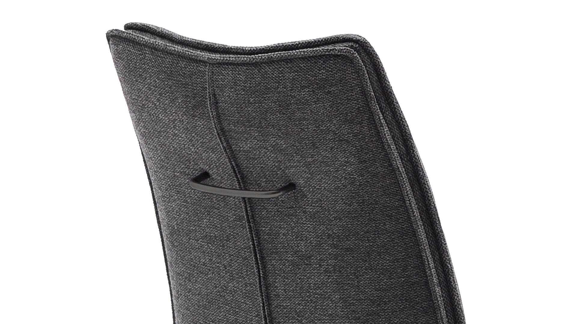 Polsterstuhl Mca furniture aus Stoff in Anthrazit Polsterstuhl Hampton anthrazitfarbene Chenille & Mattschwarz
