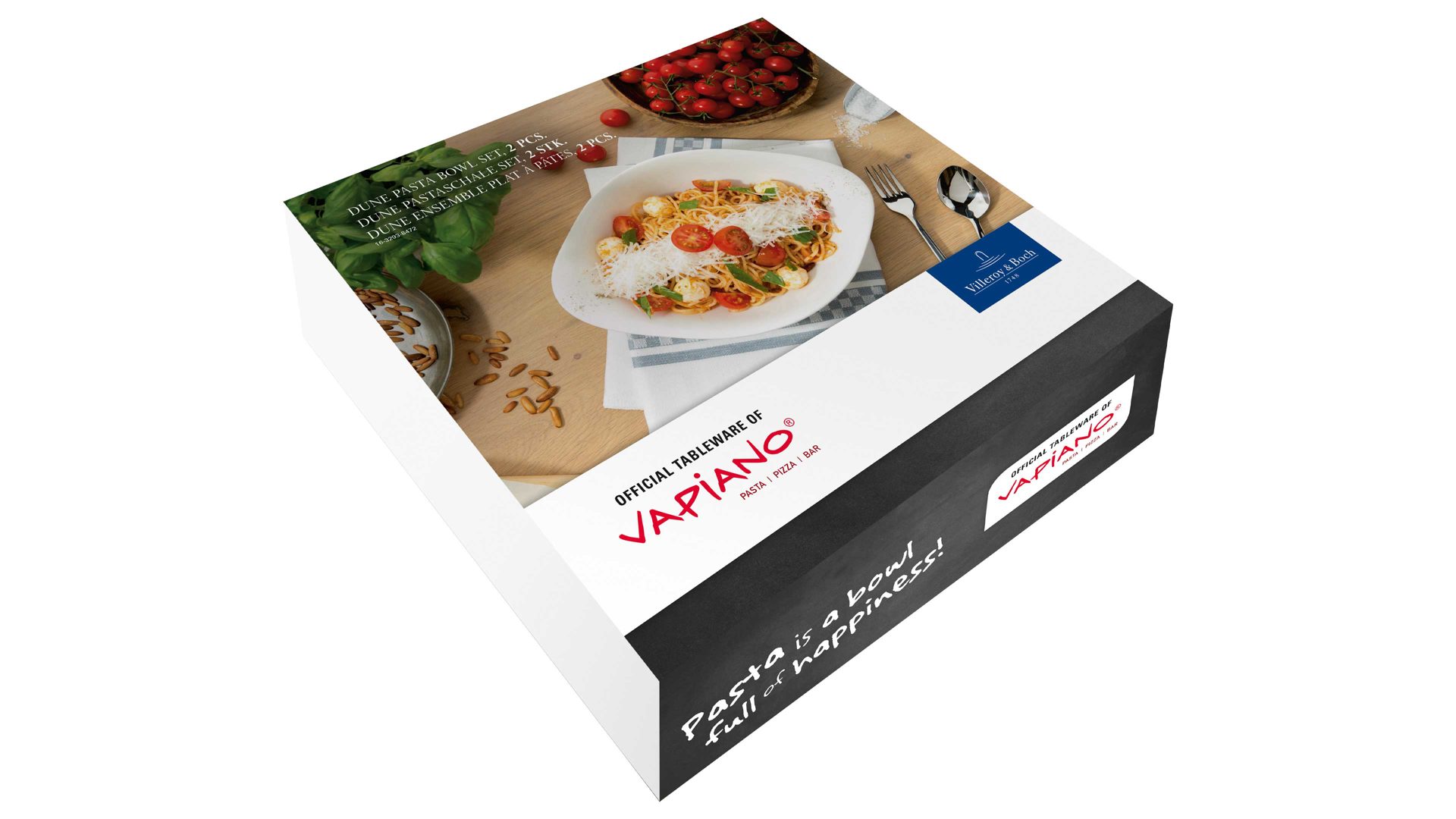 Teller Villeroy & boch aus Keramik in Weiß Villeroy & Boch Vapiano Pasta-Set weißes Premium-Porzellan - zweiteilig
