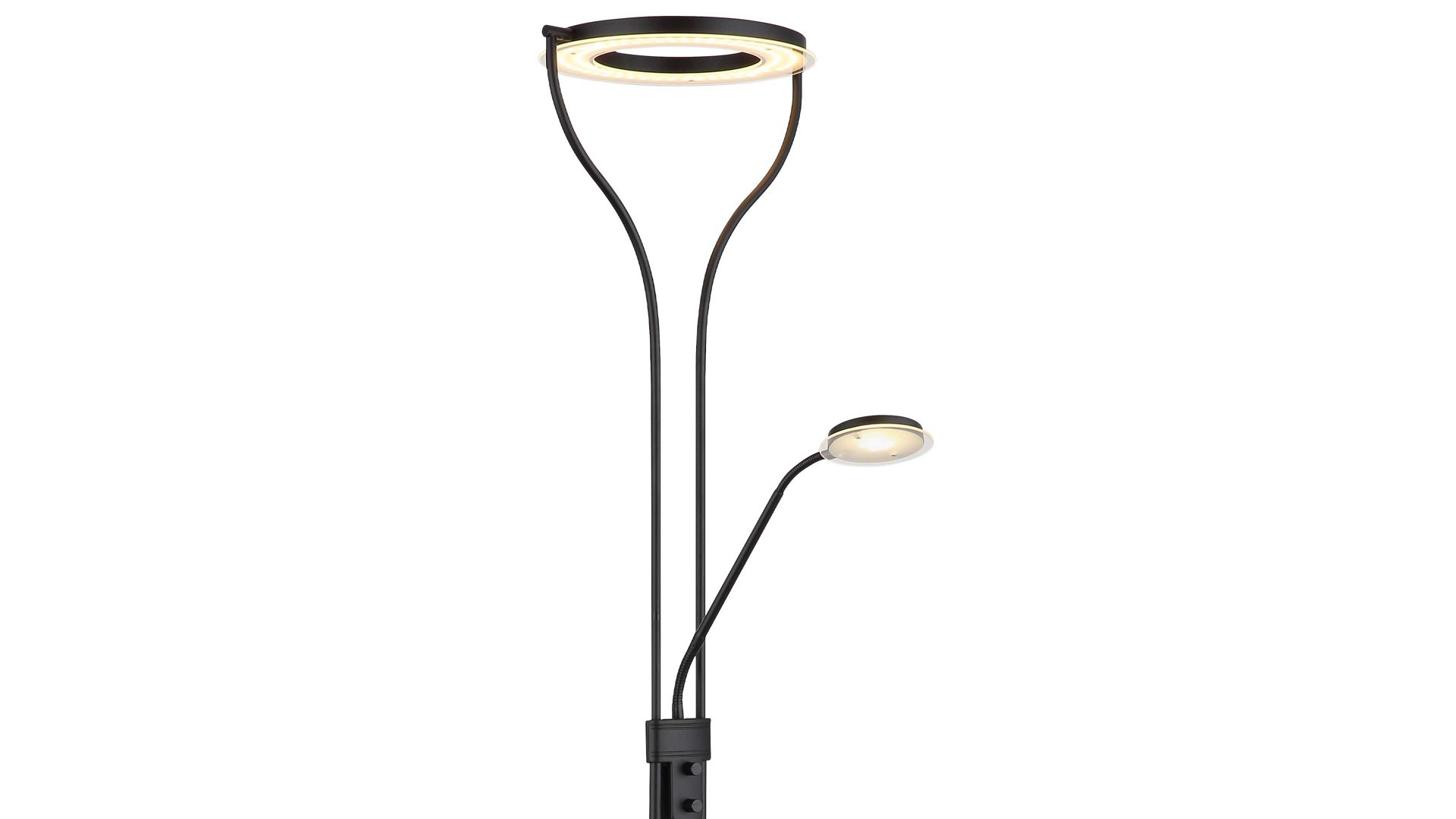 Stehleuchte Globo lighting aus Metall in Schwarz GLOBO Leuchten Serie Ebro - Deckenfluter Mattschwarz - Höhe ca. 194 cm