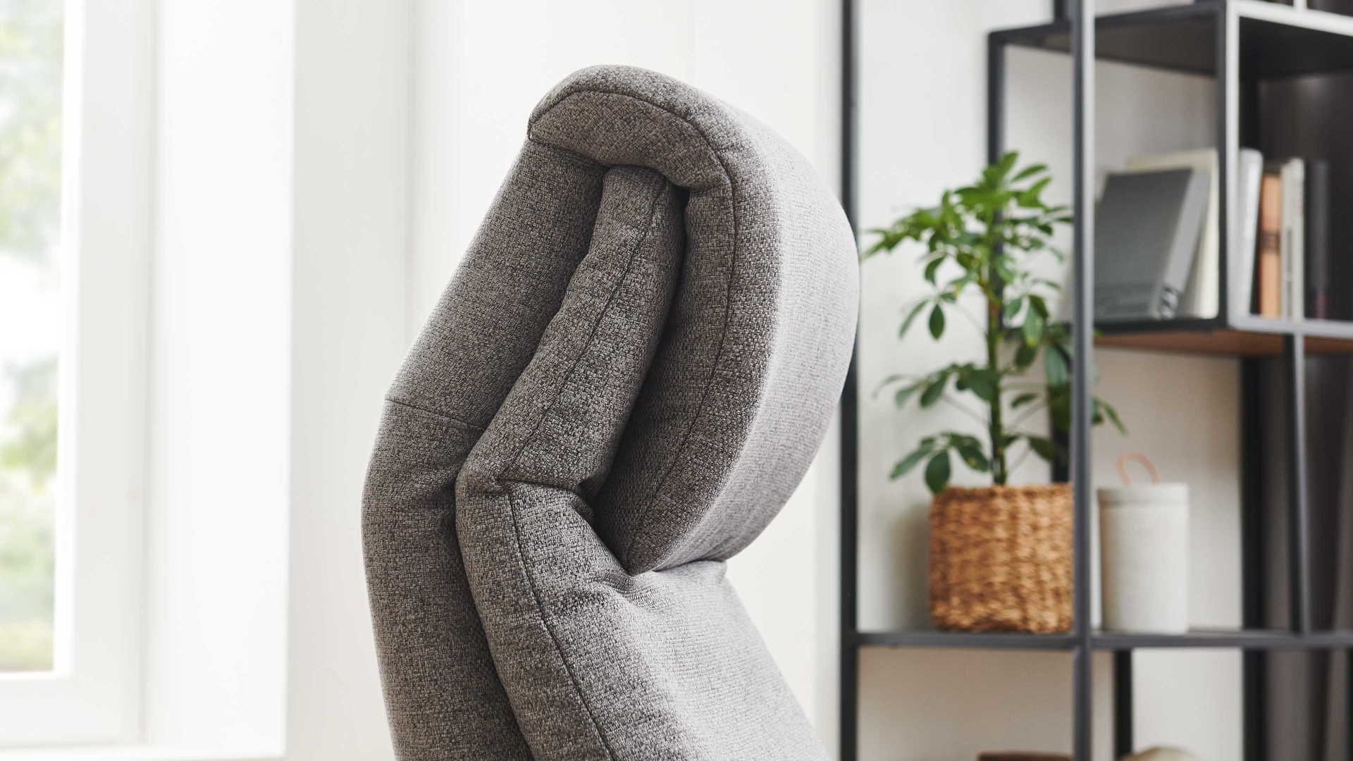 Relaxsessel COMFORT SMART aus Stoff in Grau COMFORT SMART Viro - Relaxsessel graues Flachgewebe Mono & glänzender Alufuß