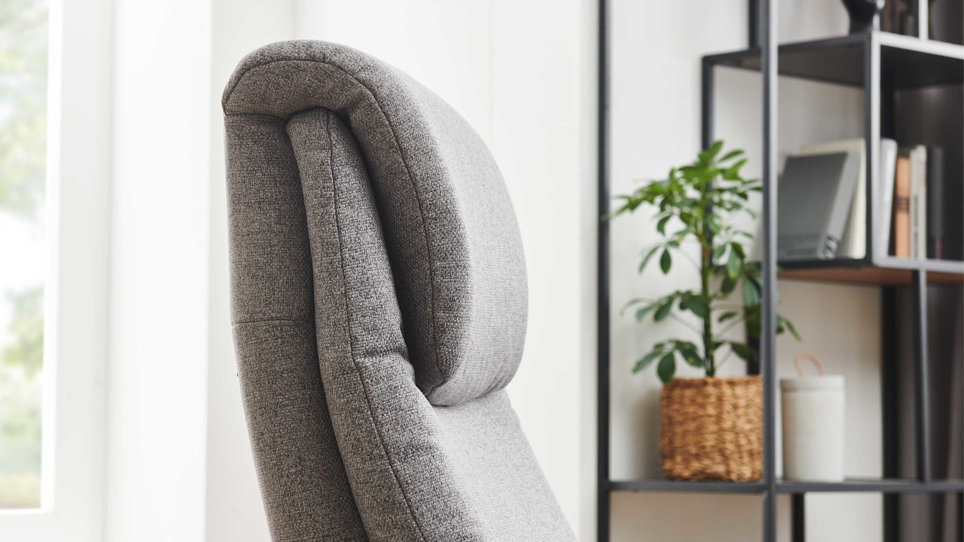 Relaxsessel COMFORT SMART aus Stoff in Grau COMFORT SMART Viro - Relaxsessel graues Flachgewebe Mono & glänzender Alufuß