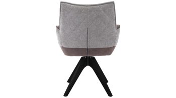 Vierfußstuhl MIVIVO aus Kunstfaser in Braun MIVIVO Wohnprogramm Fresno - Armlehnstuhl mit Drehfunktion zweifarbige Stoffkombination & schwarzes Metall