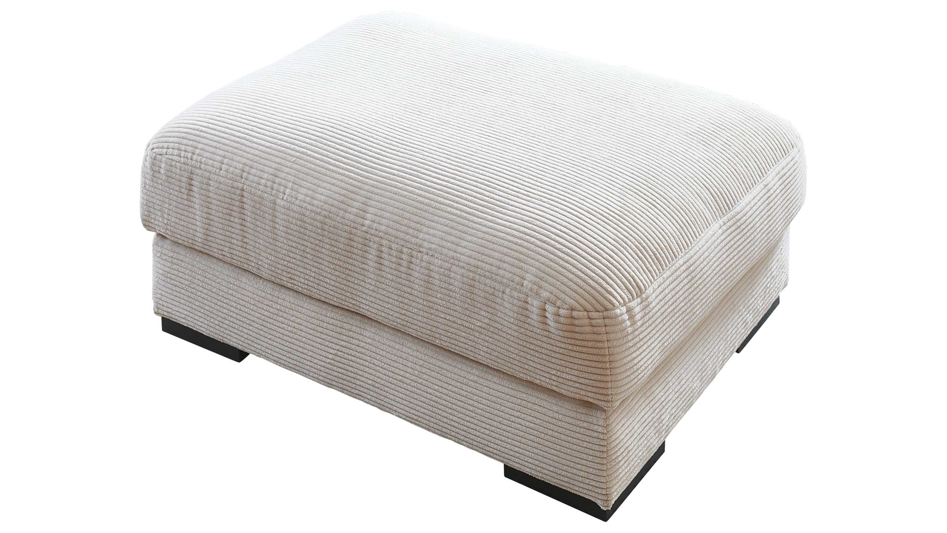 Polsterhocker A. z. iwaniccy aus Stoff in Beige Polsterprogramm Spirit - XXL-Polsterhocker cremefarbener Breitcord Lincoln 03 - Breite ca. 110 cm