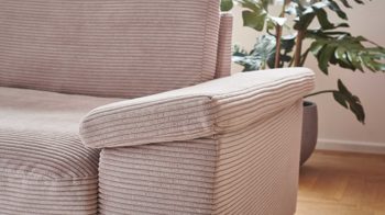 Ecksofa A. z. iwaniccy aus Stoff in Rosa Polsterprogramm Spirit - Ecksofa rosa Breitcord Lincoln 61 - Stellfläche ca. 177 x 323 cm