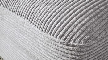 Ecksofa A. z. iwaniccy aus Stoff in Hellgrau Polsterprogramm Spirit - Ecksofa hellgrauer Breitcord Lincoln 86 - Stellfläche ca. 333 x 223 cm