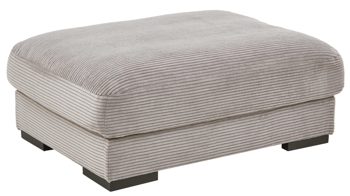 Polsterhocker A. z. iwaniccy aus Stoff in Hellgrau Polsterprogramm Spirit - XXL-Polsterhocker hellgrauer Breitcord Lincoln 86 - ca. 110 x 80 cm