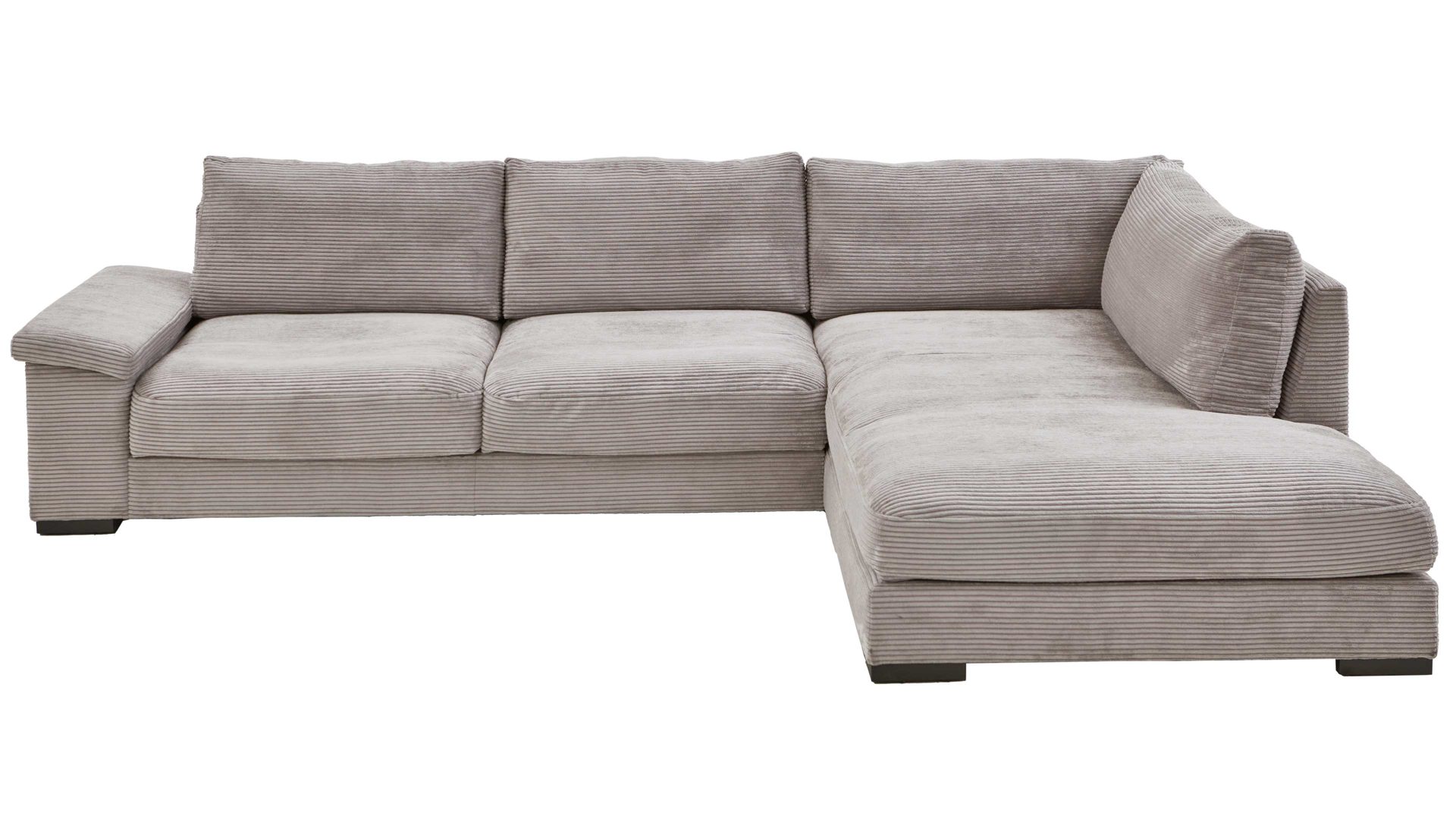 Ecksofa A. z. iwaniccy aus Stoff in Hellgrau Polsterprogramm Spirit - Ecksofa hellgrauer Breitcord Lincoln 86 - Stellfläche ca. 333 x 223 cm