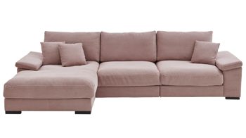 Ecksofa A. z. iwaniccy aus Stoff in Rosa Polsterprogramm Spirit - Ecksofa rosa Breitcord Lincoln 61 - Stellfläche ca. 177 x 323 cm