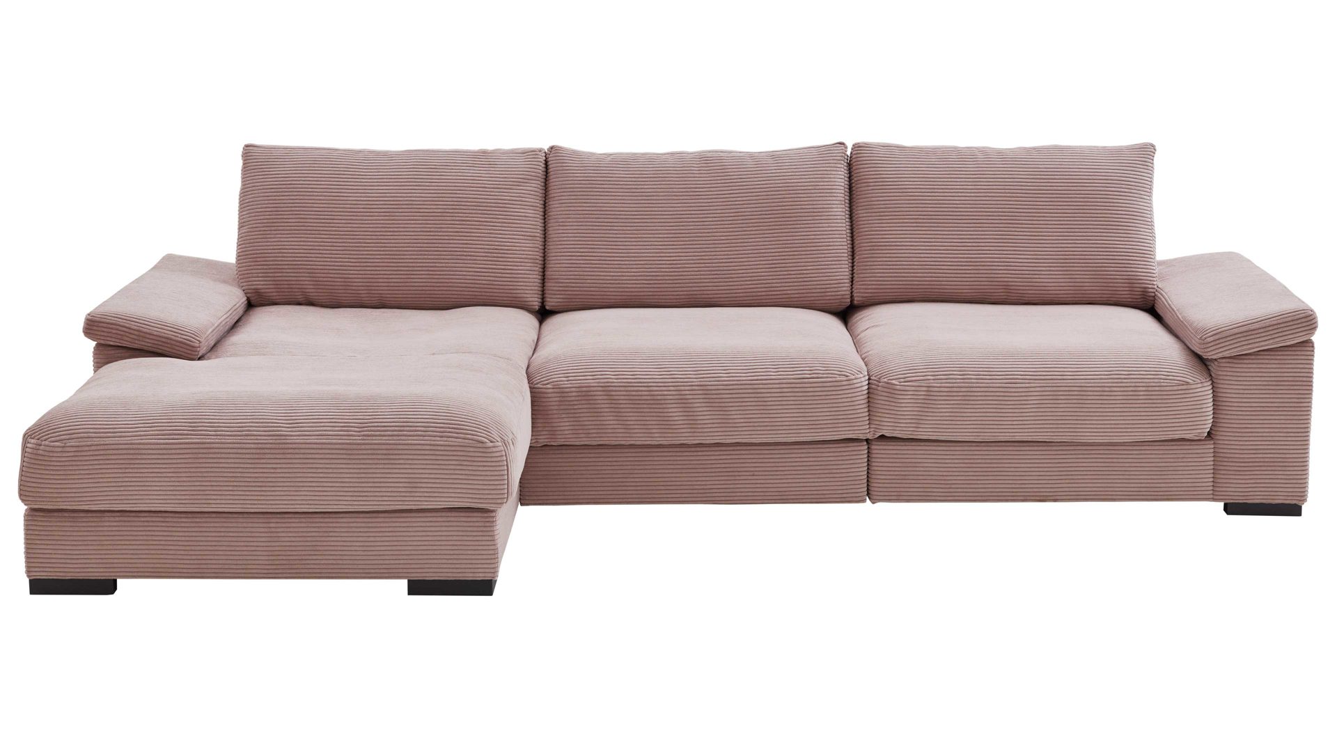 Ecksofa A. z. iwaniccy aus Stoff in Rosa Polsterprogramm Spirit - Ecksofa rosa Breitcord Lincoln 61 - Stellfläche ca. 177 x 323 cm