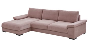 Ecksofa A. z. iwaniccy aus Stoff in Rosa Polsterprogramm Spirit - Ecksofa rosa Breitcord Lincoln 61 - Stellfläche ca. 177 x 323 cm