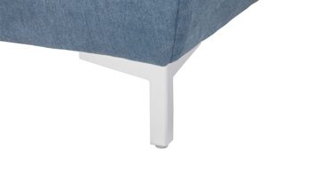 Polsterhocker KAWOO aus Stoff in Blau KAWOO Serie 7567 - XXL-Polsterhocker taubenblauer Bezug EQE 16 & Chromfuß C17 - ca. 156 x 72 cm