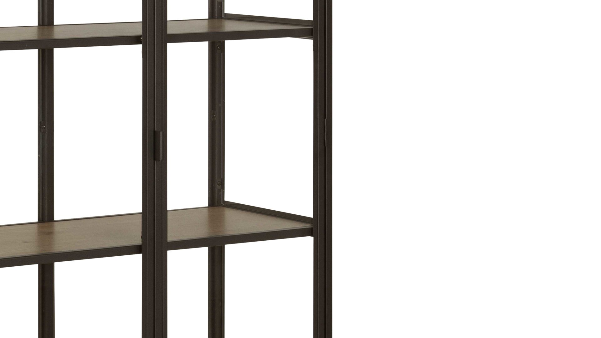 Vitrine Actona group aus Glas in Holzfarben Vitrine Seaford im Industrielook Glas, Wildeiche & Metall – zwei Türen, Breite ca. 77 cm