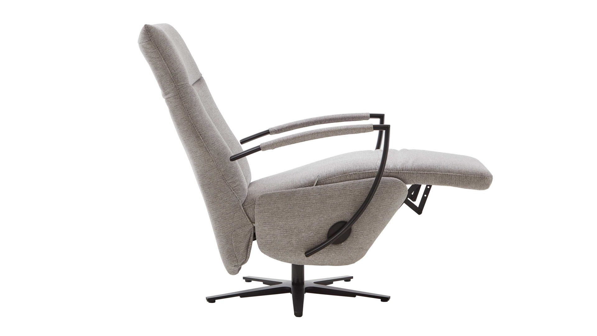 Relaxsessel Steinpol polsteria aus Stoff in Silber Sesselsystem  Ergo Concept Style - Relaxsessel silberner Stoffbezug - manuell verstellbar