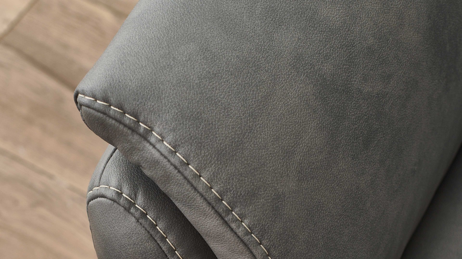 2,5-Sitzer Steinpol polsteria aus Stoff in Grau Polsterprogramm Relaxa 6.0 Plus PSG XC - 2,5-Sitzer graue Mikrofaser Kevin - Länge ca. 166 cm