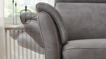 Recamiere Steinpol polsteria aus Stoff in Grau Polsterprogramm Relaxa 6.0 Plus PSG XC - Recamiere graue Mikrofaser Kevin - Länge ca. 198 cm
