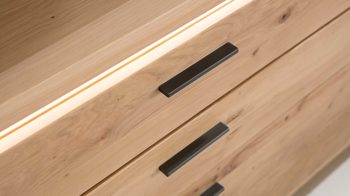 Sideboard Mca furniture aus Holz in Holzfarben Wohnprogramm Barcelona - Sideboard geölte Balkeneiche – zwei Türen, drei Schubladen, Breite ca. 180 cm