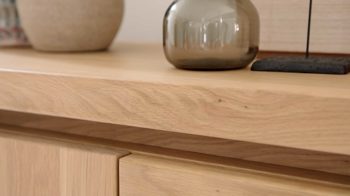 Vitrine Mca furniture aus Holz in Holzfarben Wohnprogramm Barcelona - Vitrine rechts, eine Tür, Breite ca. 45 cm - geölte Balkeneiche