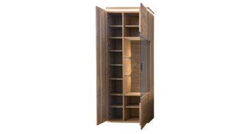 Vitrine Mca furniture aus Holz in Holzfarben Wohnprogramm Barcelona - Kombi-Vitrine geölte Balkeneiche - zwei Türen, Breite ca. 75 cm