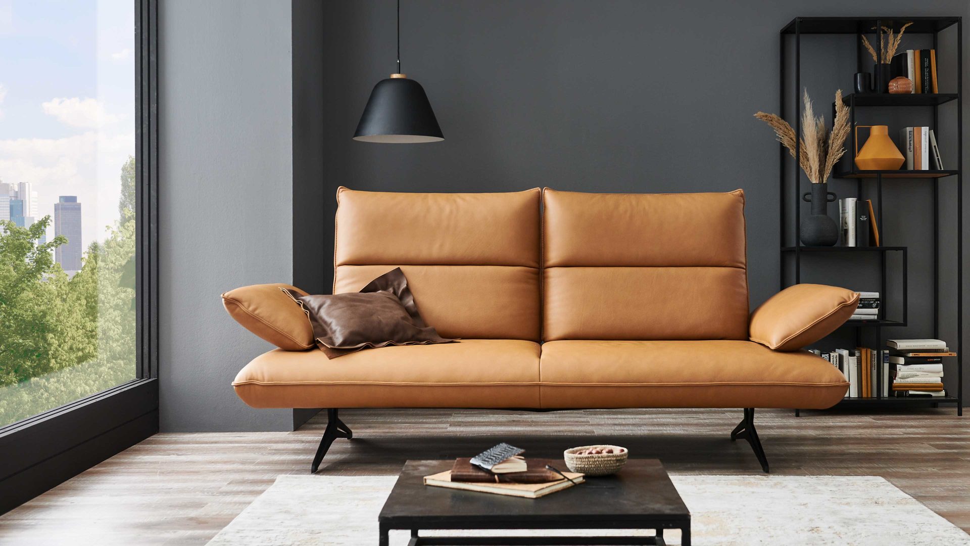 2,5-Sitzer Koinor aus Leder in Hellbraun KOINOR Polstermöbel Serie Caio - 2,5-Sitzer ockerfarbenes Leder Bonita - Länge ca. 234 cm