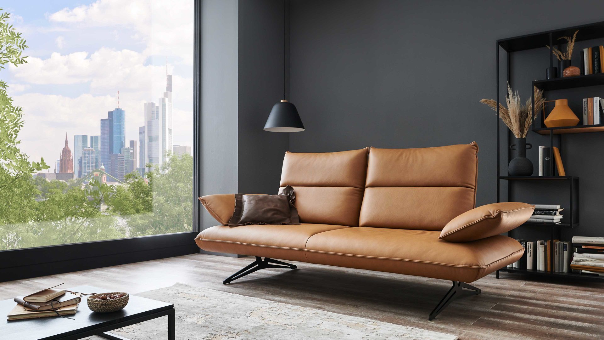 2,5-Sitzer Koinor aus Leder in Hellbraun KOINOR Polstermöbel Serie Caio - 2,5-Sitzer ockerfarbenes Leder Bonita - Länge ca. 234 cm