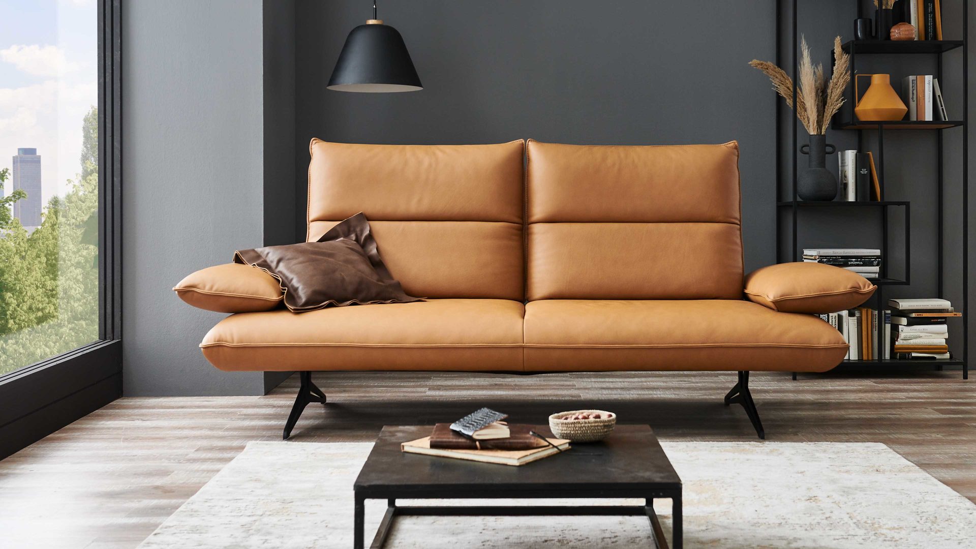 2,5-Sitzer Koinor aus Leder in Hellbraun KOINOR Polstermöbel Serie Caio - 2,5-Sitzer ockerfarbenes Leder Bonita - Länge ca. 234 cm