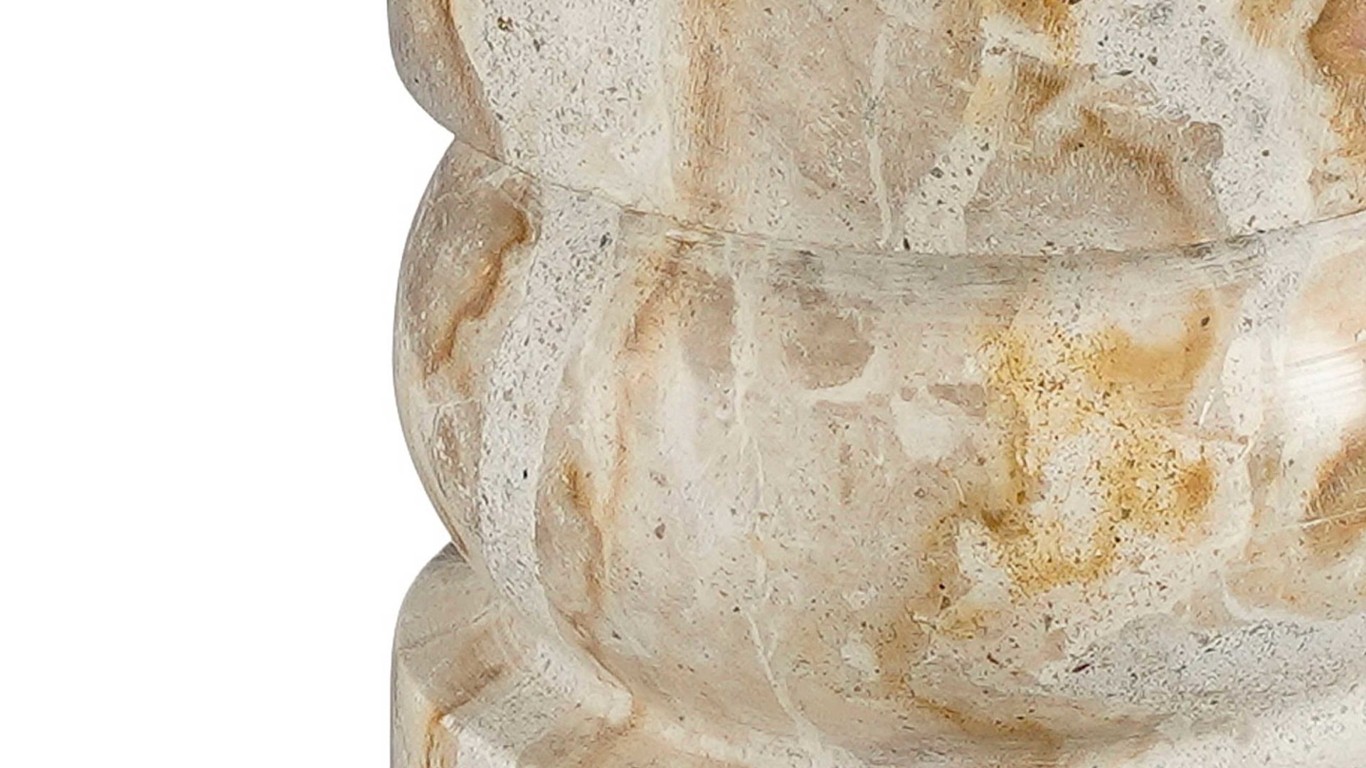 Kerzenständer Edelman® aus Stein in Beige Kerzenhalter Finnos beige marmorierter Marmor - Höhe ca. 18 cm