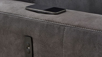 Ecksofa Job aus Stoff in Dunkelgrau Funktions-Ecksofa Doppio dunkelgraue Mikrofaser 415.09 – Stellfläche ca. 247 x 186 cm