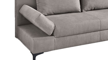 Schlafsofa Job aus Stoff in Hellgrau Schlafsofa Pit hellgraue Mikrofaser 411-29 – Breite ca. 202 cm