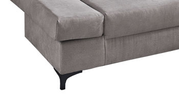 Schlafsofa Job aus Stoff in Hellgrau Schlafsofa Pit hellgraue Mikrofaser 411-29 – Breite ca. 202 cm
