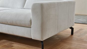 Ecksofa modulmaster aus Stoff in Weiß Modulmaster MM-ZE1126 - Ecksofa naturweißer Feincord - Stellfläche ca. 179 x 248 cm