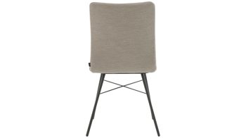 Vierfußstuhl Interliving aus Stoff in Weiß Interliving Esszimmer Serie 5115 - Vierfußstuhl mit kuscheligem Bezug naturweißer Bezug Alpine 01 & anthrazitfarbenes Metall