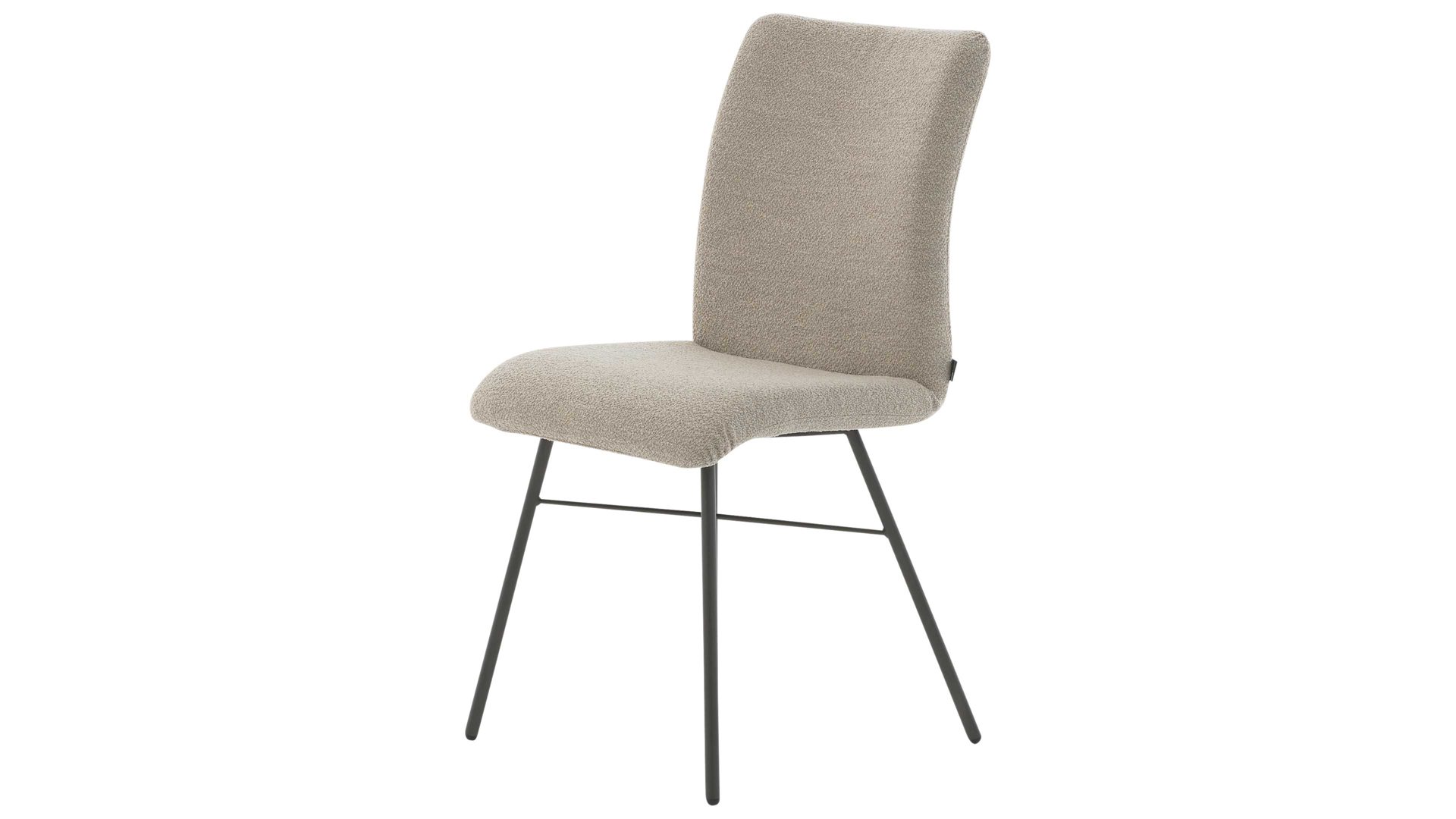 Vierfußstuhl Interliving aus Stoff in Weiß Interliving Esszimmer Serie 5115 - Vierfußstuhl Vive Four V12 naturweißer Bezug Alpine 01 & anthrazitfarbenes Metall