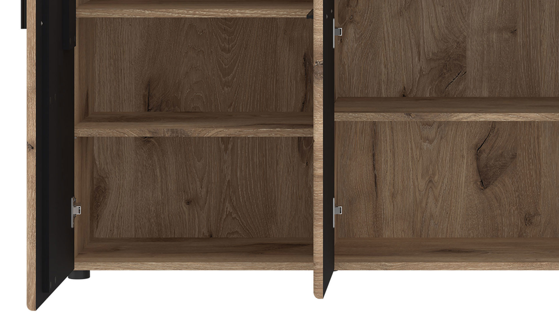 Sideboard Wojcik aus Holz in Eiche Hell Wohnprogramm Grano - Sideboard Viking Eiche & Kosmos Grau - ca. 185 x 86 cm