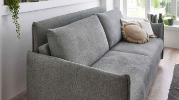 Schlafsofa Bali aus Stoff in Grün Schlafsofa Grande grüner Bezug 2505 & Holzfüße - Breite ca. 229 cm