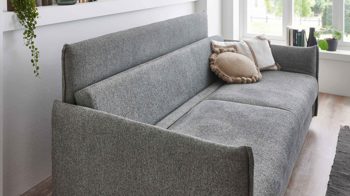 Schlafsofa Bali aus Stoff in Grün Schlafsofa Grande grüner Bezug 2505 & Holzfüße - Breite ca. 229 cm