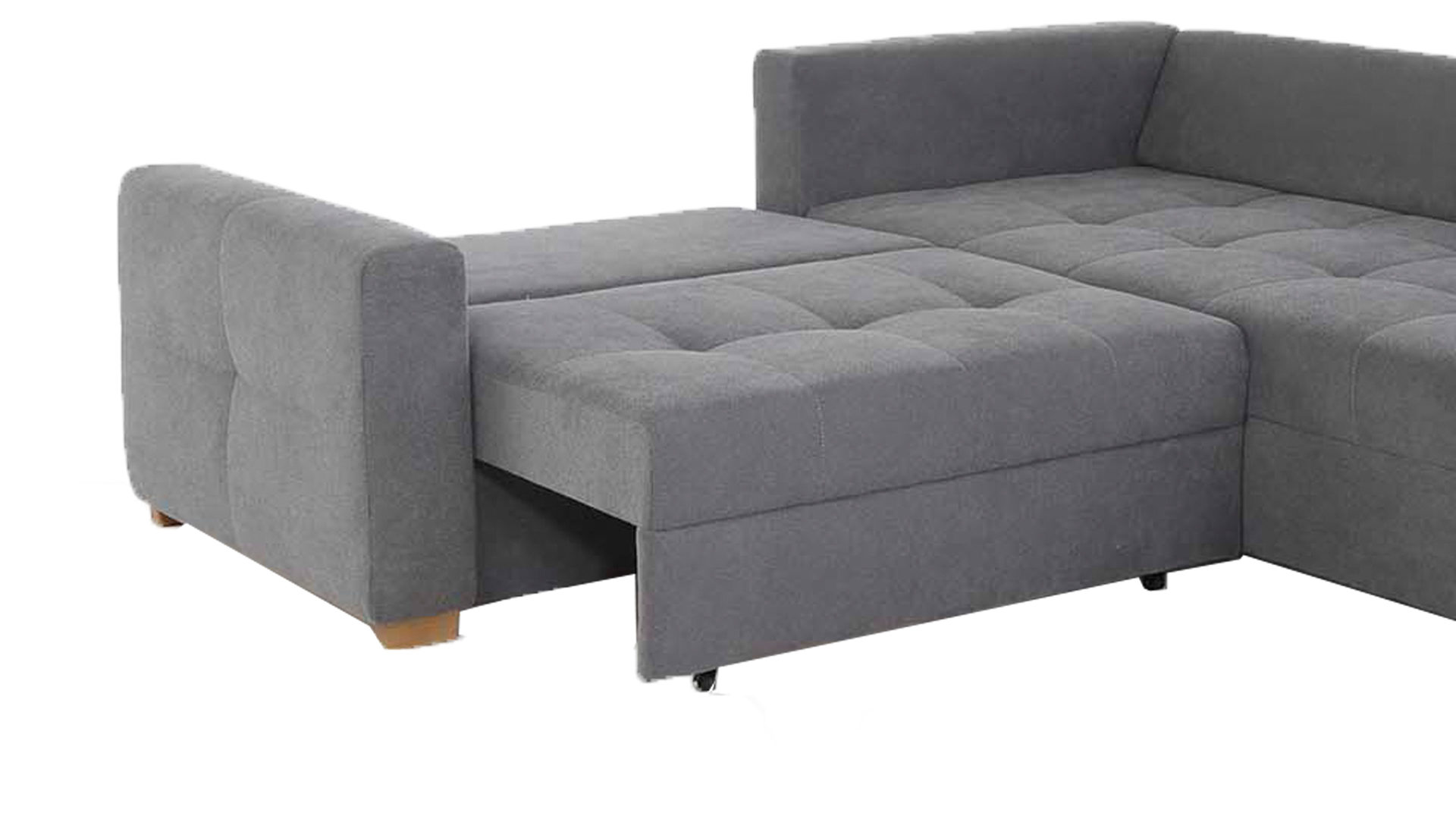 Ecksofa Job aus Stoff in Dunkelgrau Funktions-Ecksofa Heidelberg dunkelgraue Mikrofaser 403.19 – Stellfläche ca. 228 x 199 cm