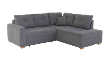 Ecksofa Job aus Stoff in Dunkelgrau Funktions-Ecksofa Heidelberg dunkelgraue Mikrofaser 403.19 – Stellfläche ca. 228 x 199 cm