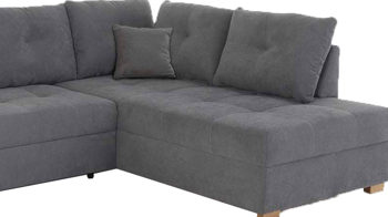 Ecksofa Job aus Stoff in Dunkelgrau Funktions-Ecksofa Heidelberg dunkelgraue Mikrofaser 403.19 – Stellfläche ca. 228 x 199 cm