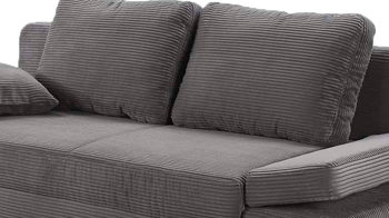 Schlafsofa Job aus Stoff in Grau Schlafsofa Jano grauer Cordbezug 426.09 & chromfarbene Metallfüße – Breite ca. 202 cm