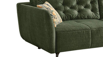 Bigsofa Job aus Stoff in Dunkelgrün Bigsofa Spa dunkelgrüner Veloursbezug & gemusterter Jaquardbezug – Breite ca. 252 cm