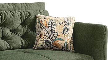 Bigsofa Job aus Stoff in Dunkelgrün Bigsofa Spa dunkelgrüner Veloursbezug & gemusterter Jaquardbezug – Breite ca. 252 cm