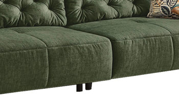 Bigsofa Job aus Stoff in Dunkelgrün Bigsofa Spa dunkelgrüner Veloursbezug & gemusterter Jaquardbezug – Breite ca. 252 cm