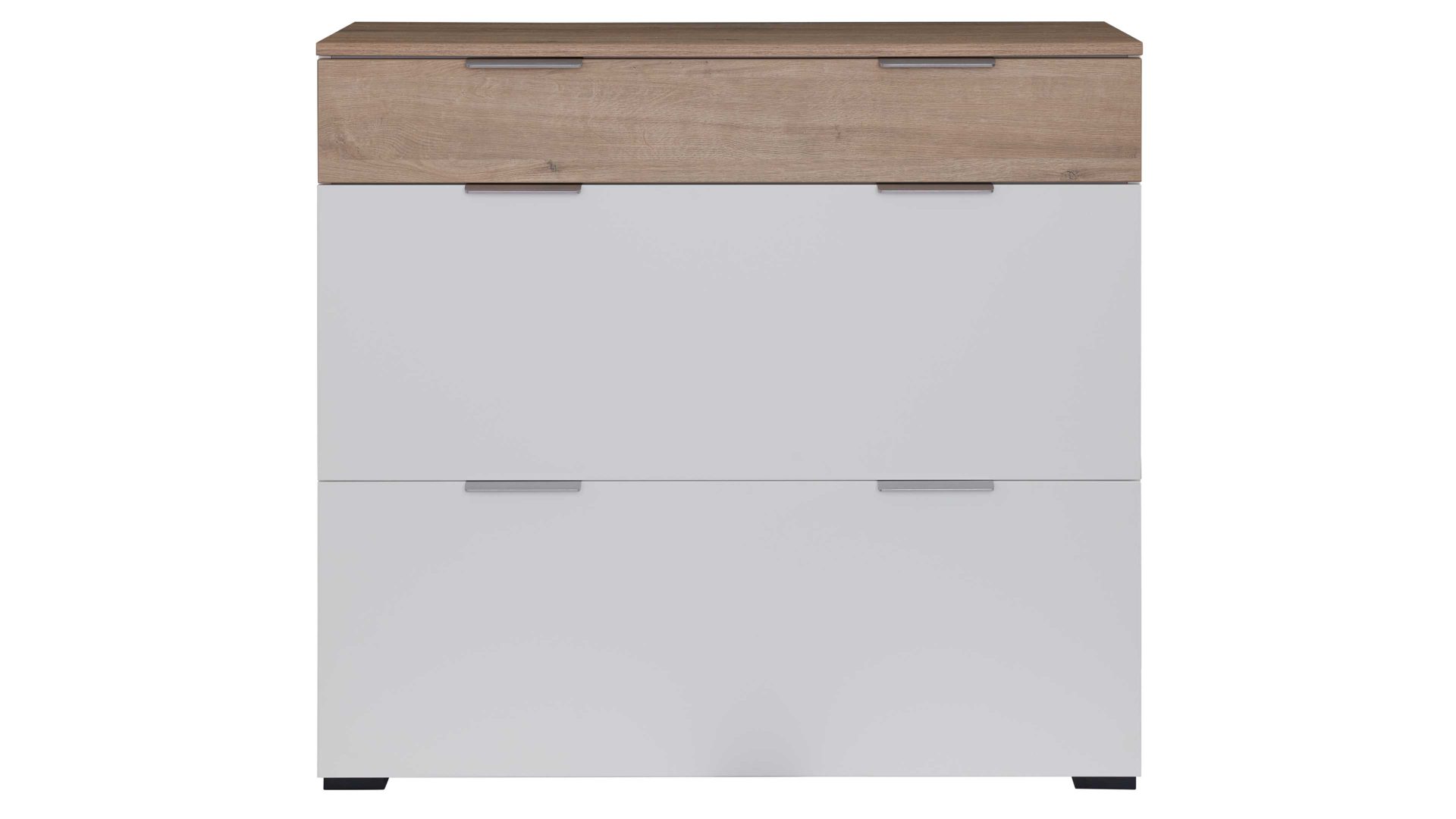 Garderoben-Set Interliving aus Holz in Weiß Interliving Garderobe Serie 6012 - Garderoben-Set 01 weißer Mattlack & Steineiche - dreiteilig